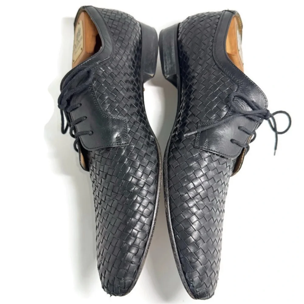 PAUL FREDRICK WOVEN LEATHER SHOES